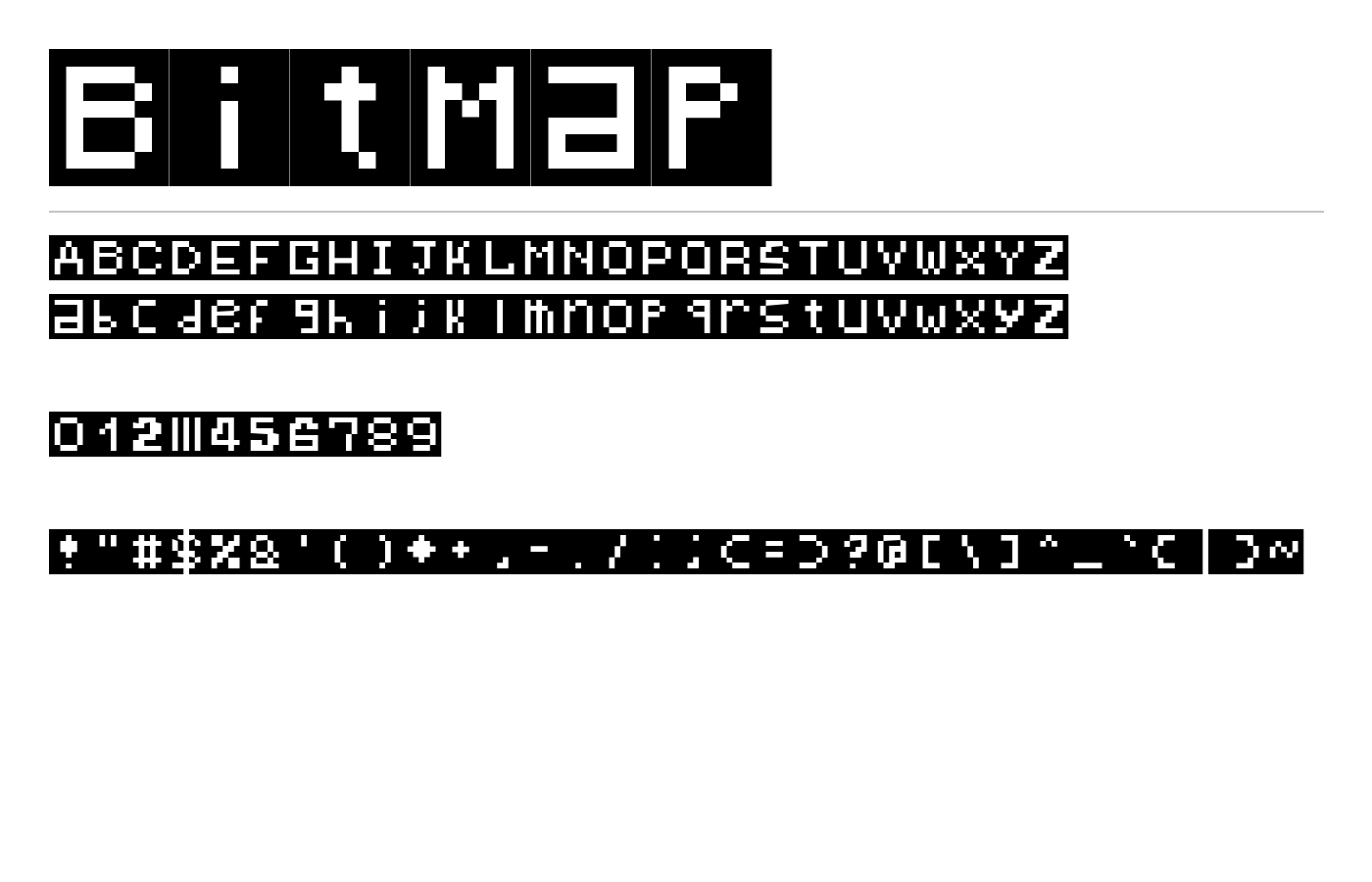 BitMap Font preview