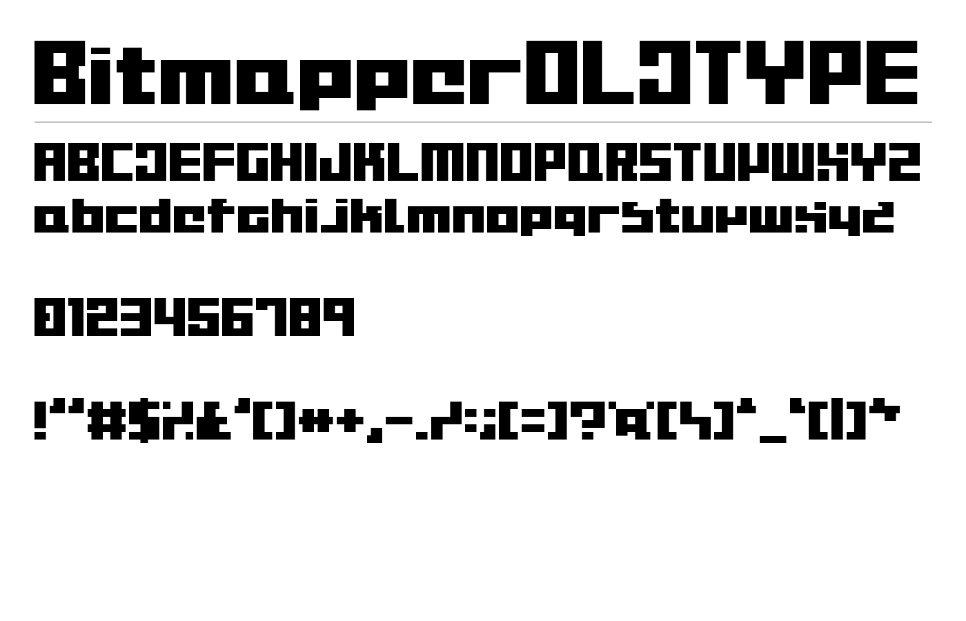 BitmapperOLDTYPE Font preview