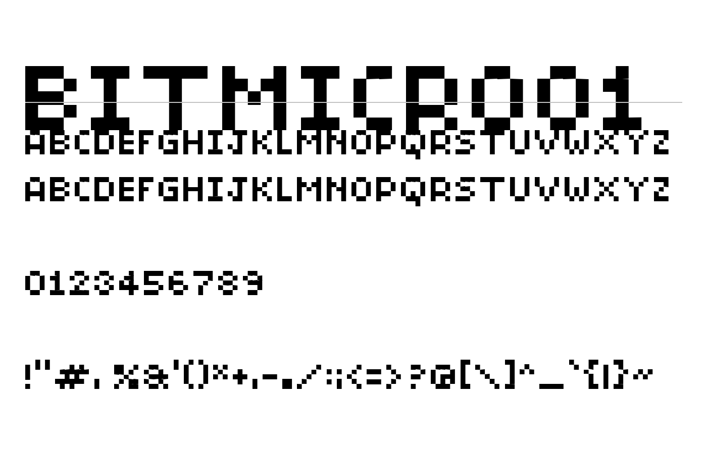 BitMicro01 Font preview