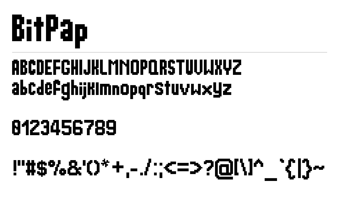 BitPap Font preview