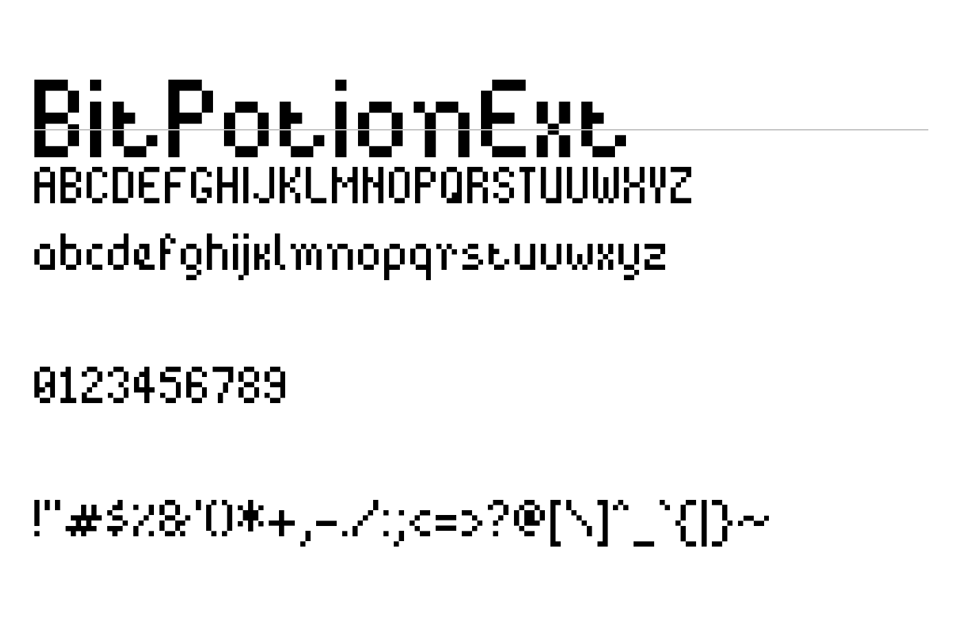 BitPotionExt Font preview