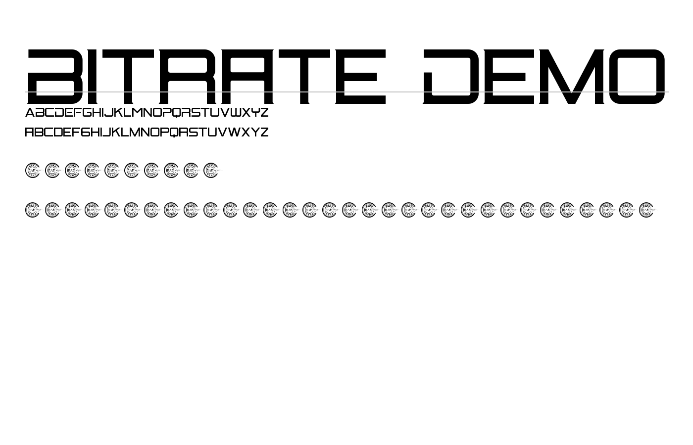 Bitrate Demo Font preview
