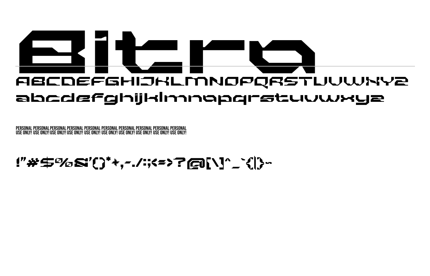 Bitro Font preview