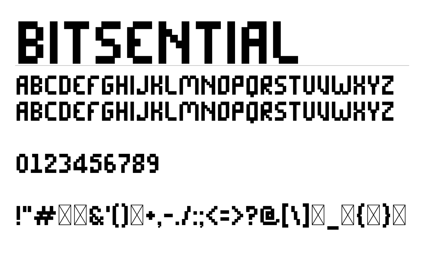 Bitsential Font preview