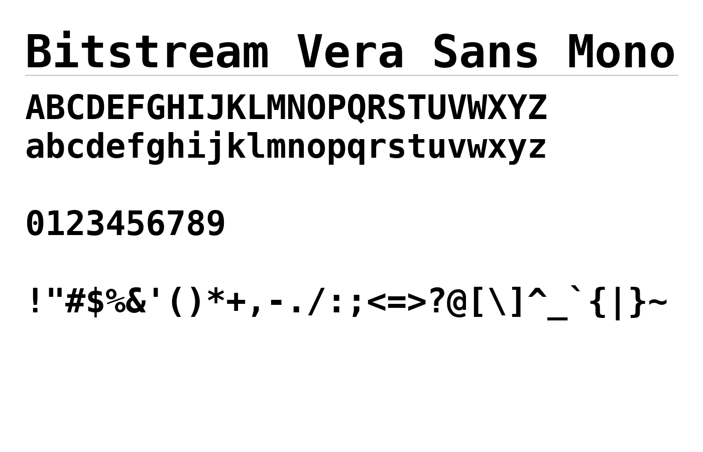 Bitstream Vera Sans Mono Font preview