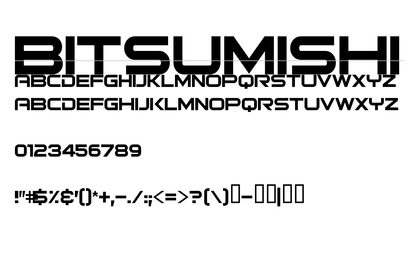 Bitsumishi Font preview