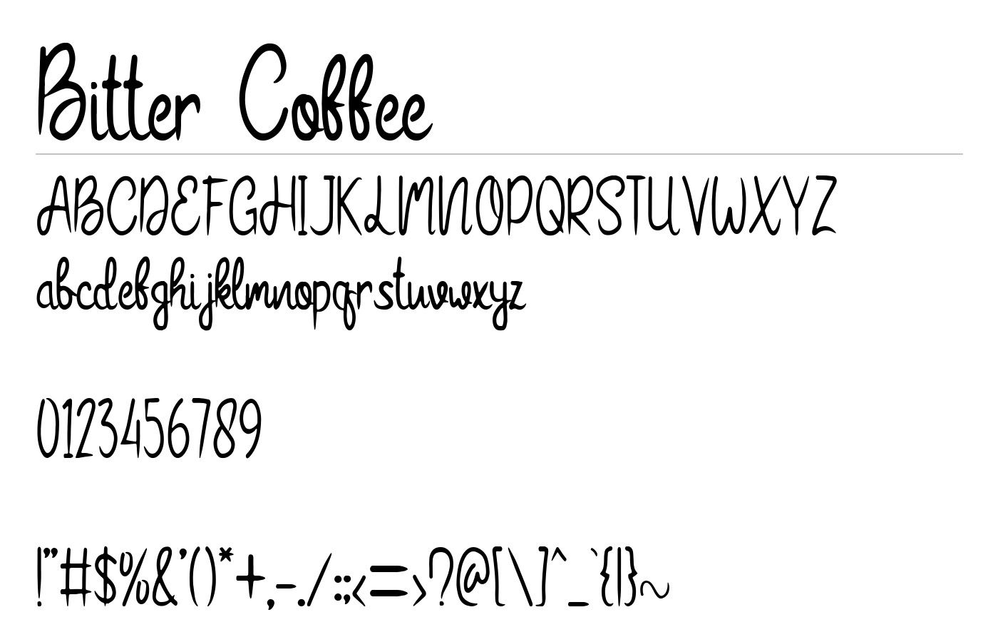 Bitter Coffee Font preview