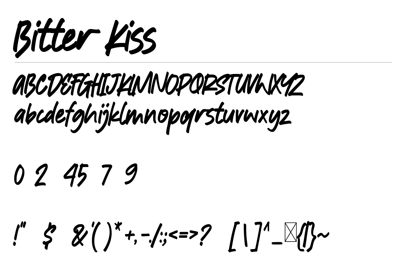 Bitter Kiss Font preview