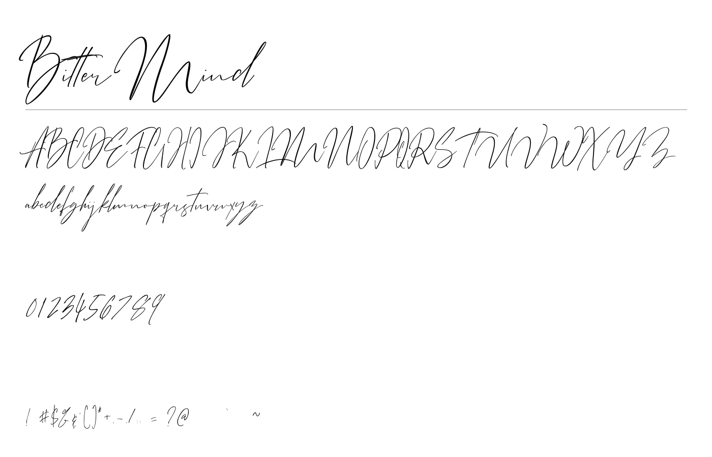 Bitter Mind Font preview