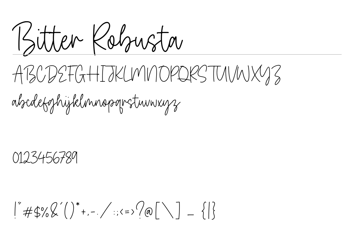 Bitter Robusta Font preview