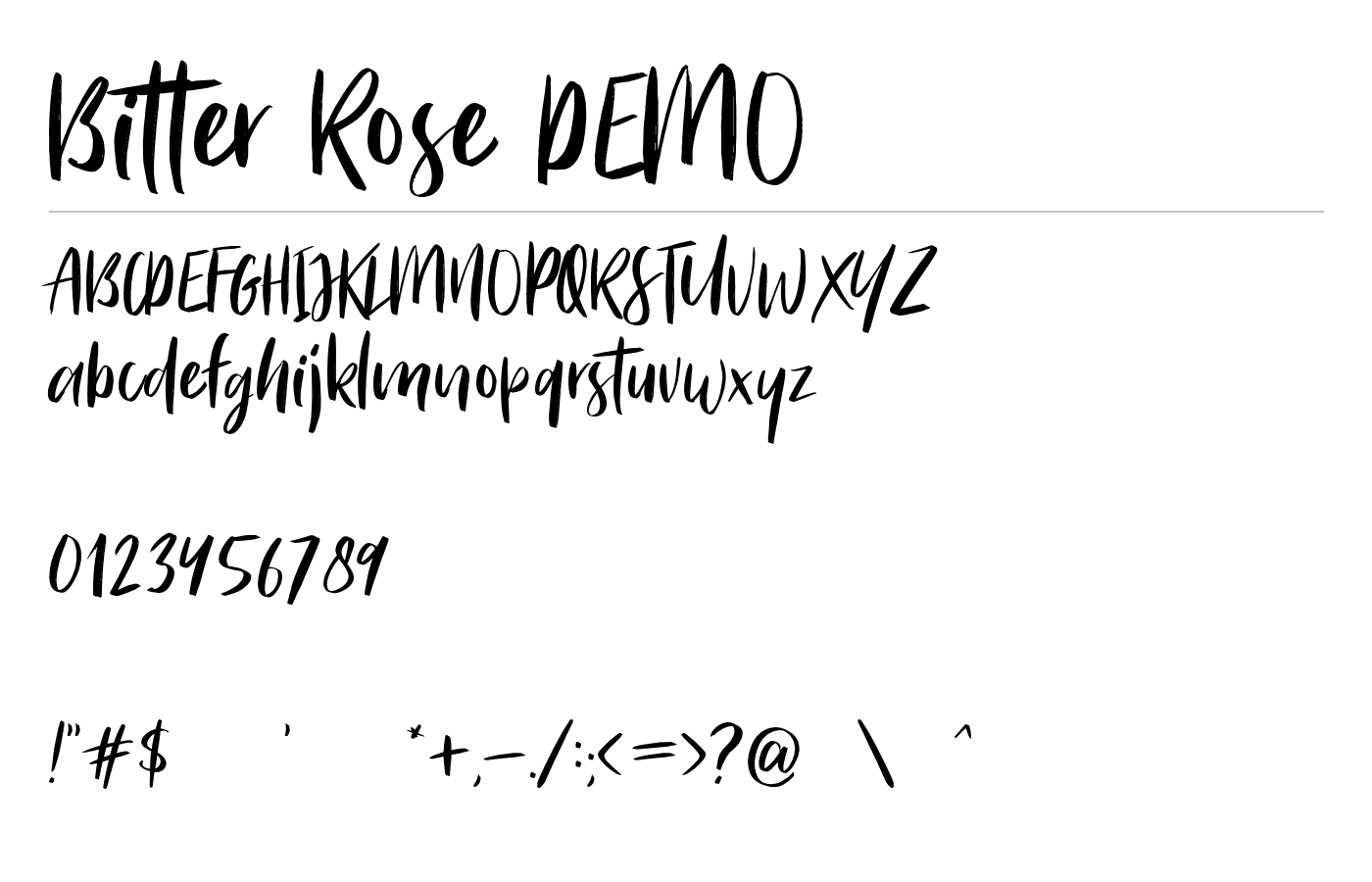 Bitter Rose DEMO Font preview