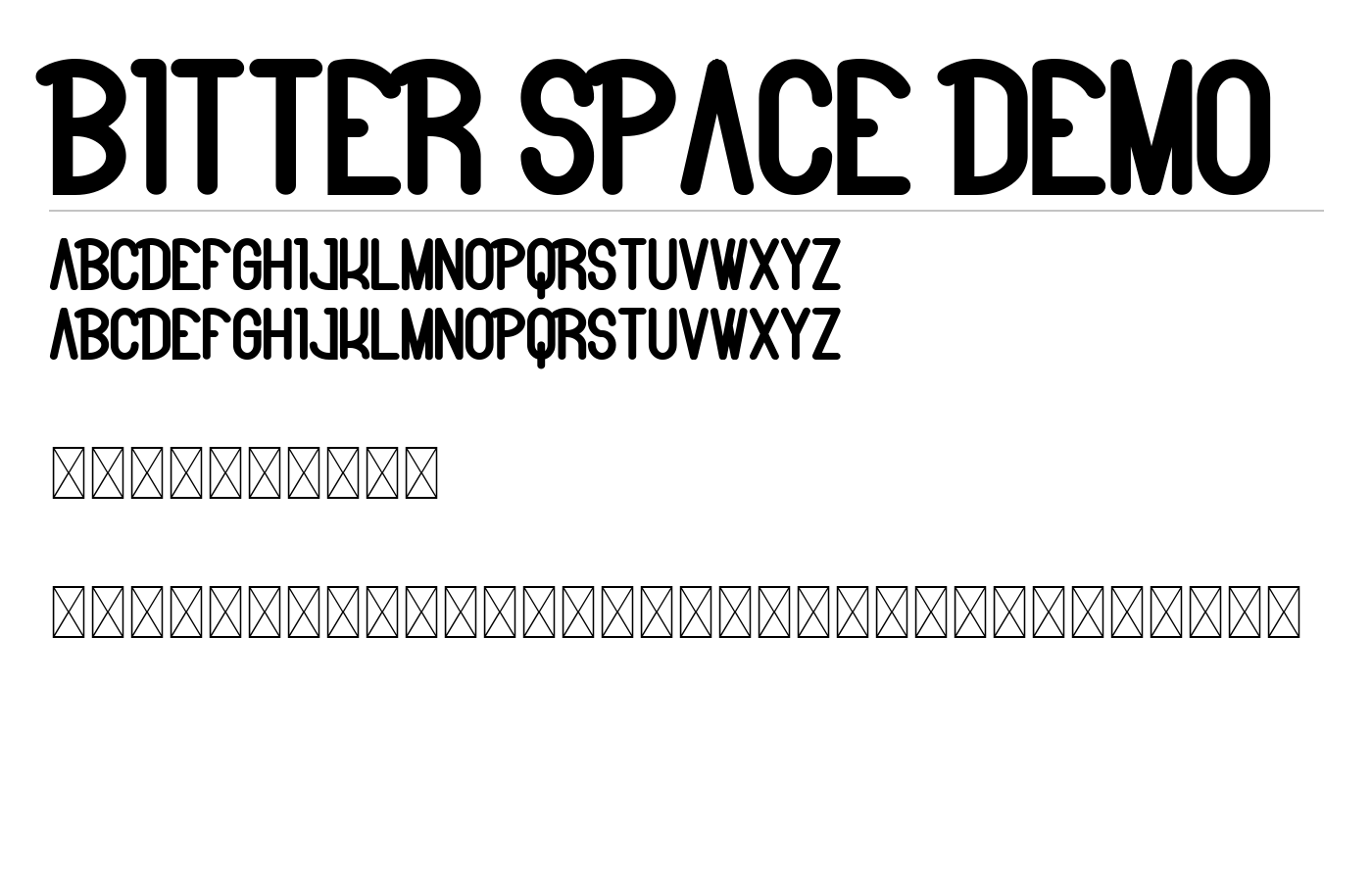 Bitter Space Demo Font preview