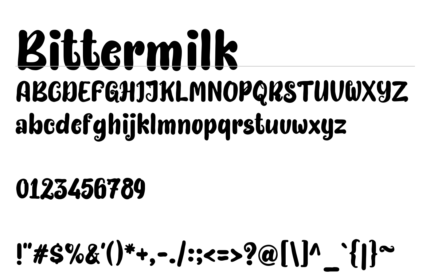 Bittermilk Font preview