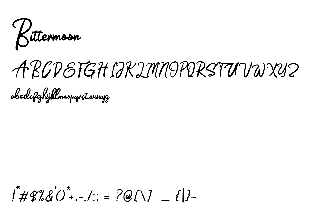 Bittermoon Font preview