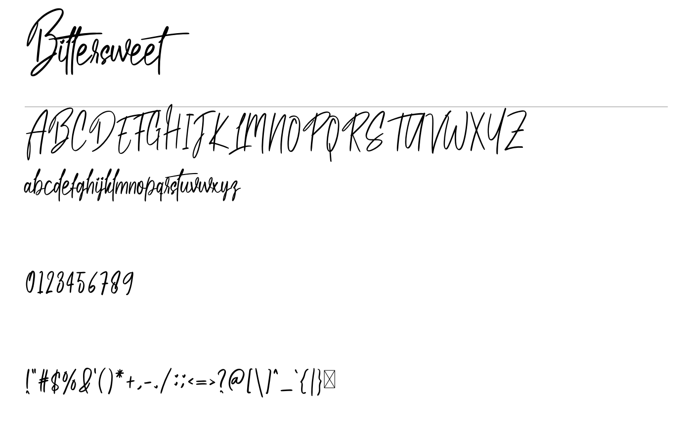 Bittersweet Font preview