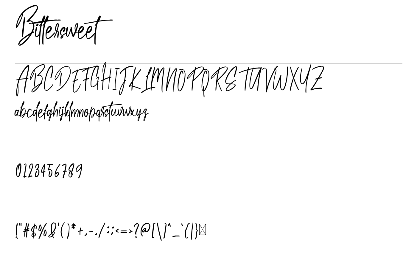 Bittersweet Font preview