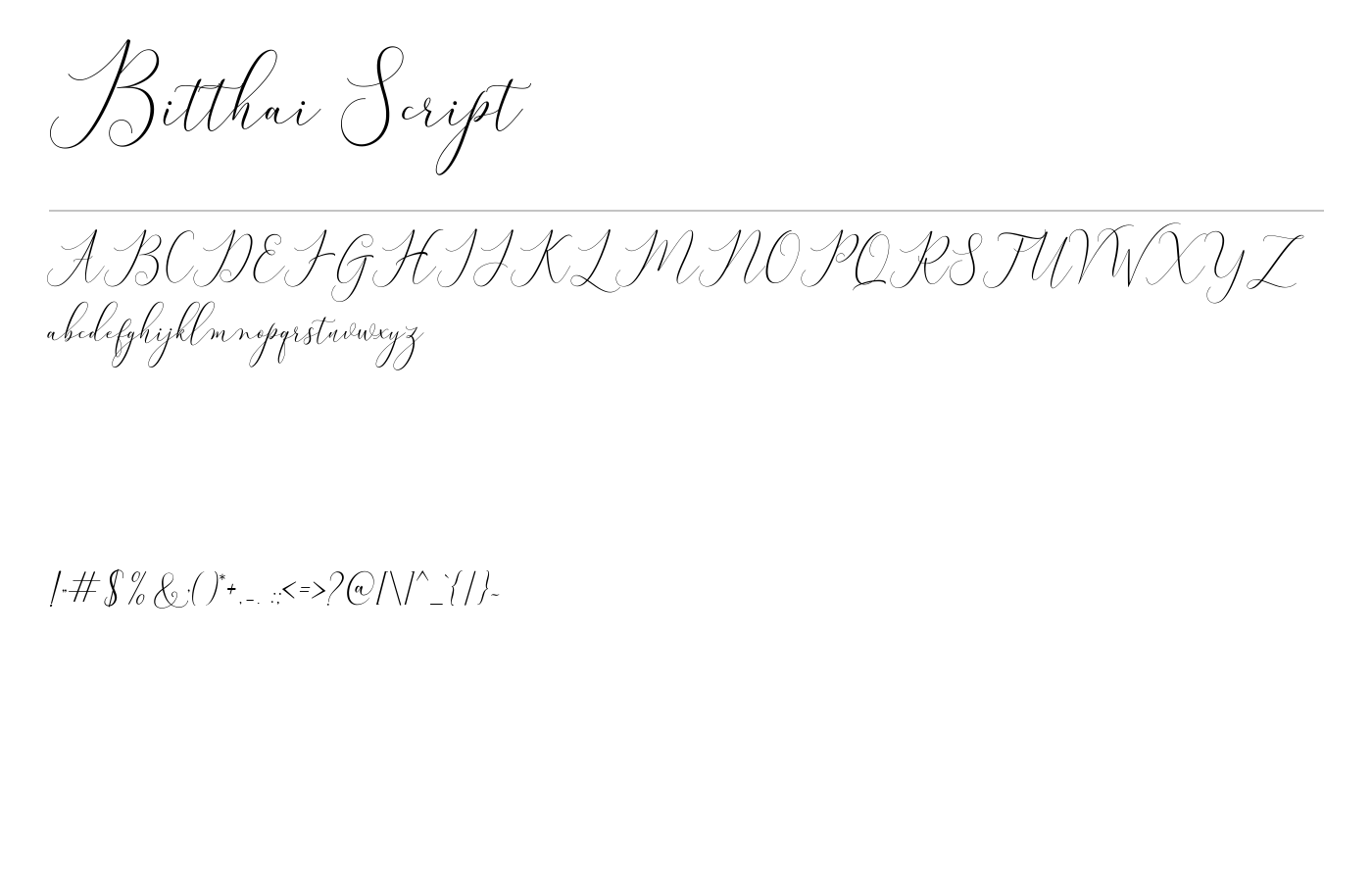 Bitthai Script Font preview