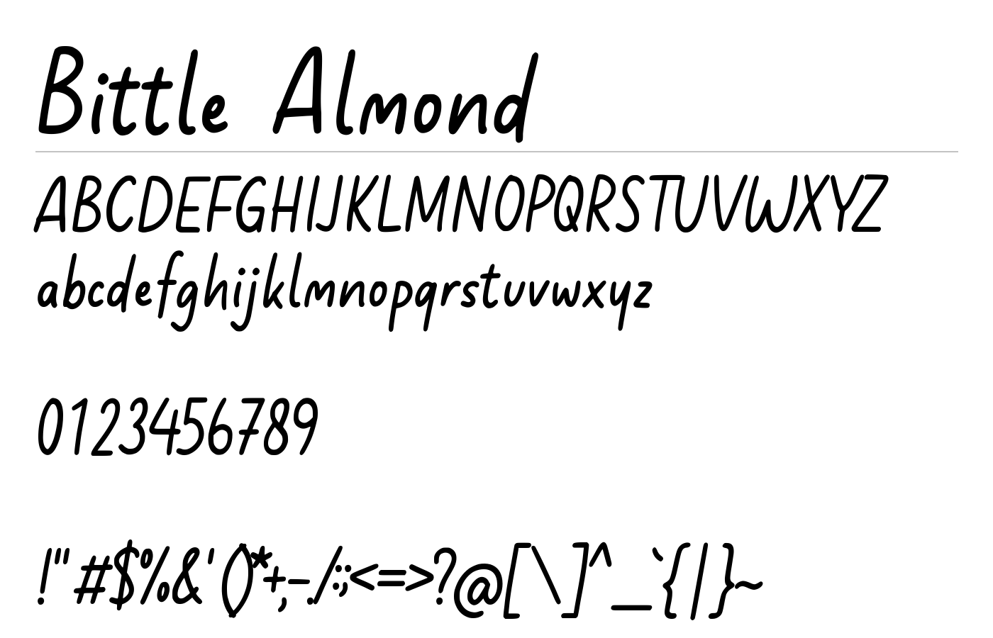 Bittle Almond Font preview