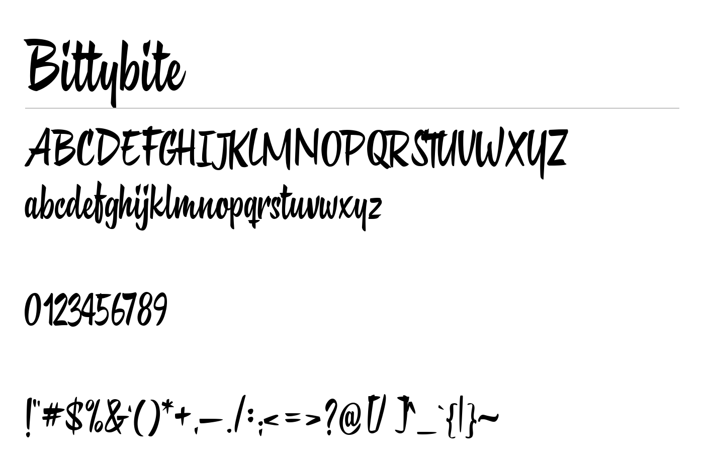 Bittybite Font preview