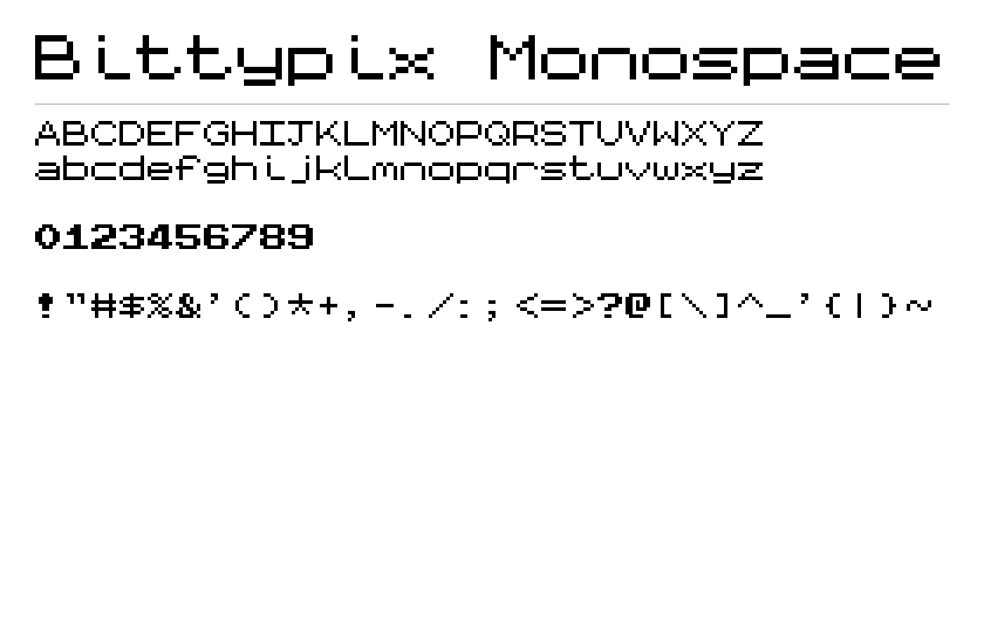 Bittypix Monospace Font preview