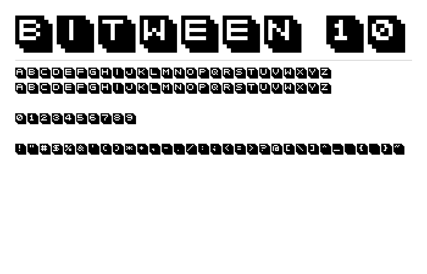 bitween 10 Font preview