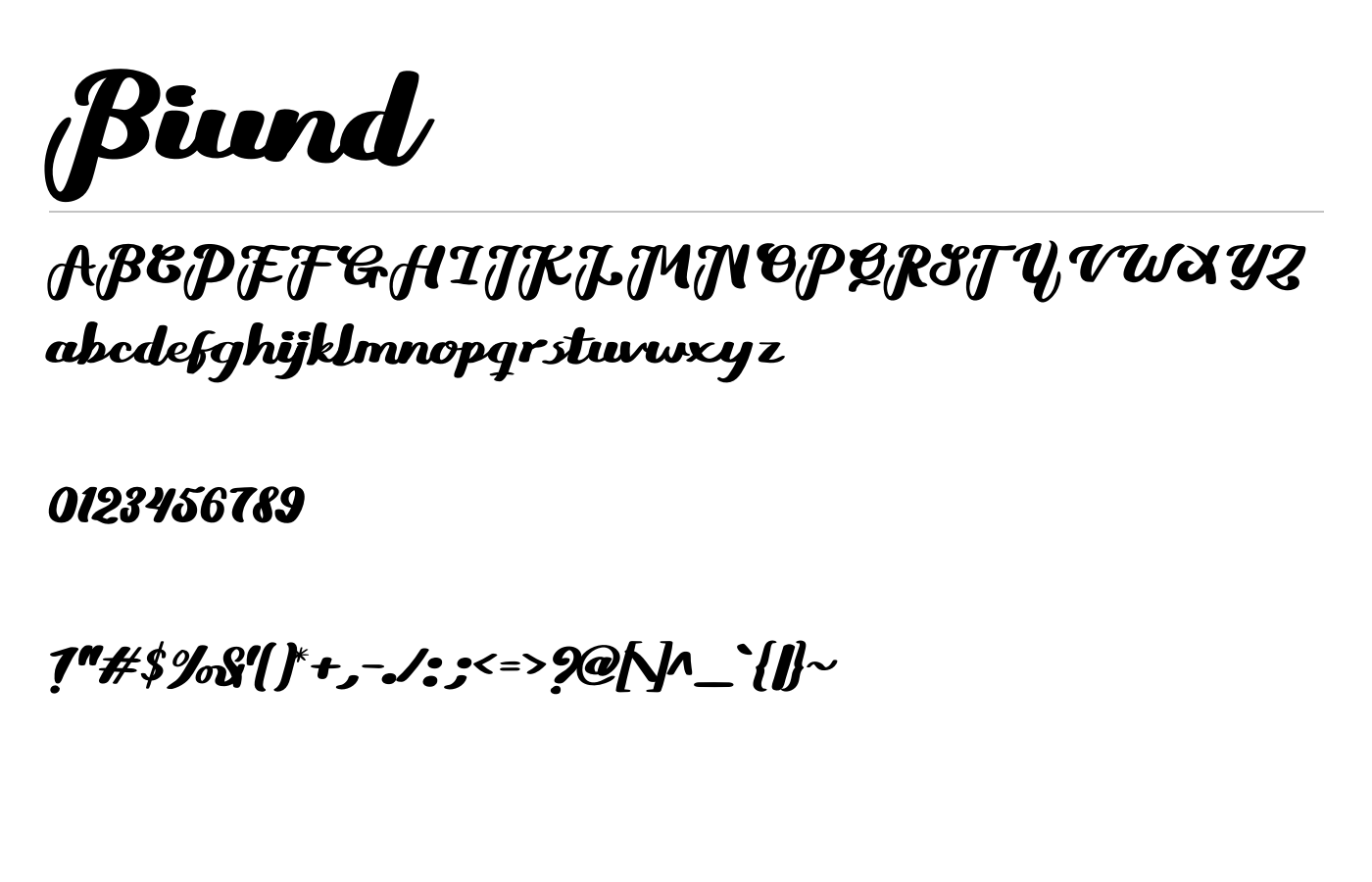Biund Font preview