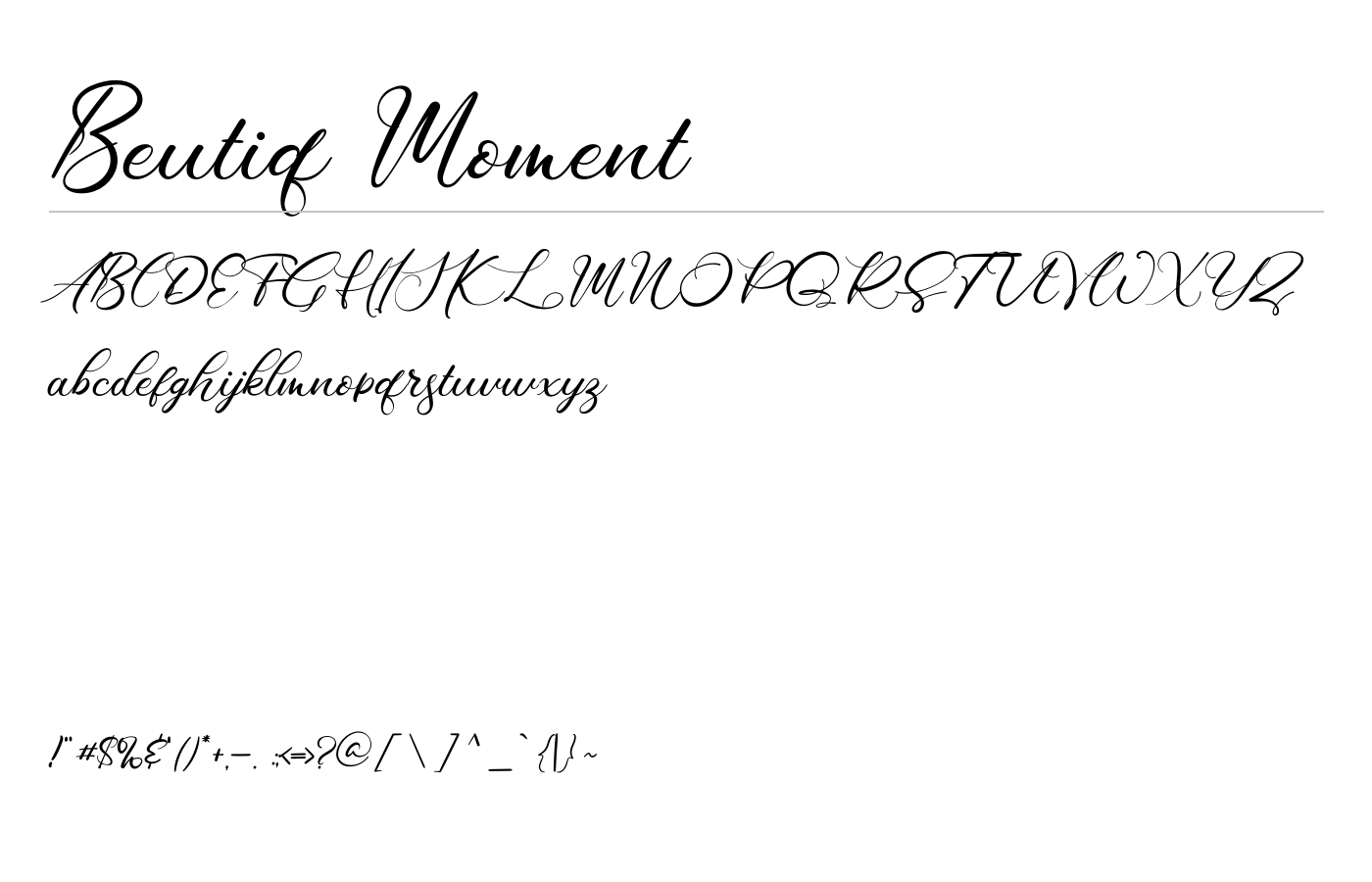 Beutiq Moment Font preview