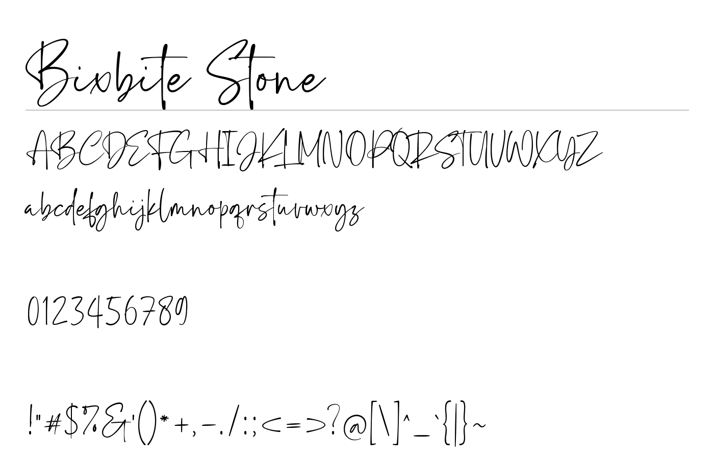 Bixbite Stone Font preview