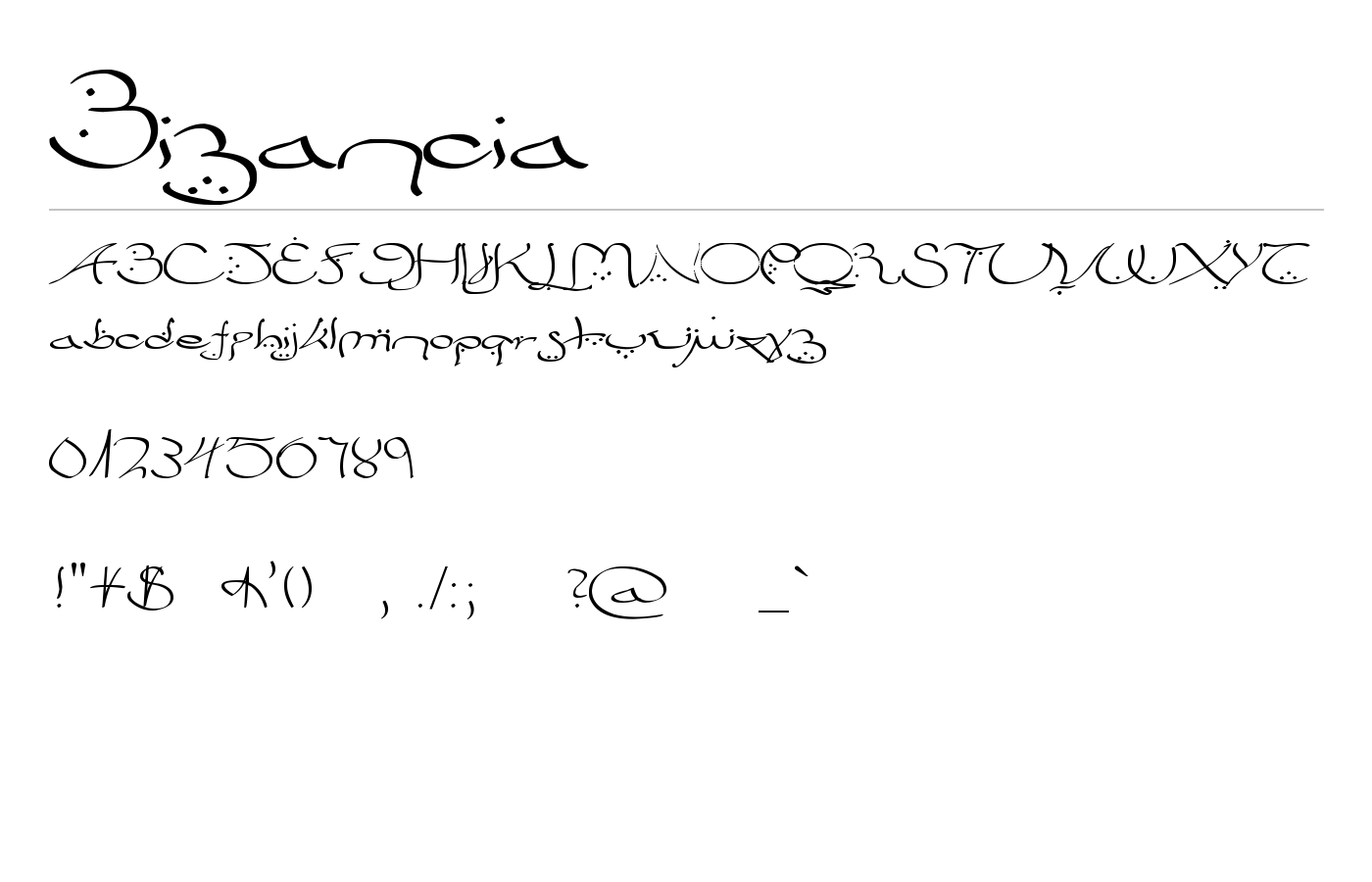 Bizancia Font preview
