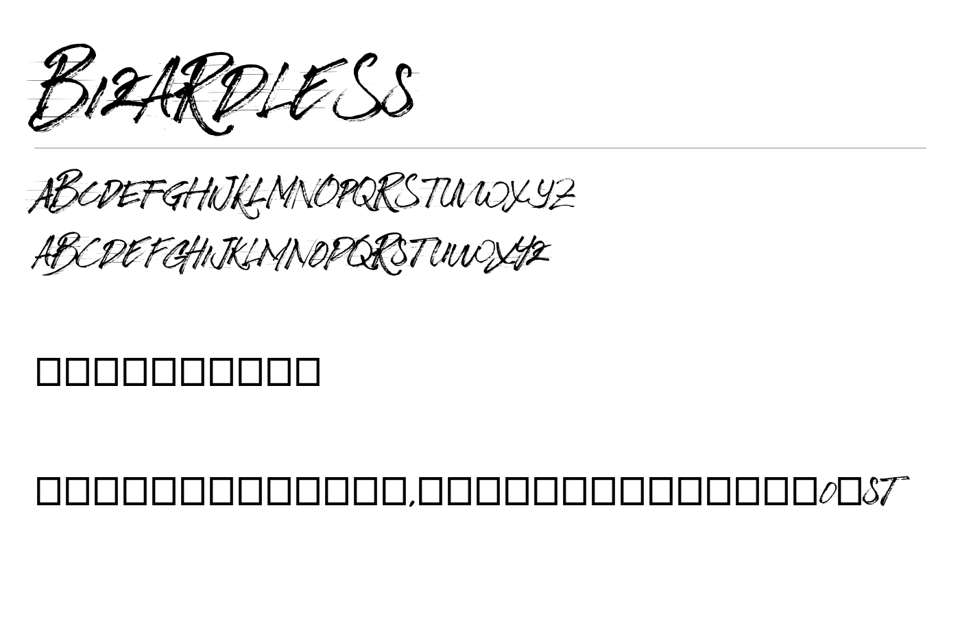 BizardleSs Font preview