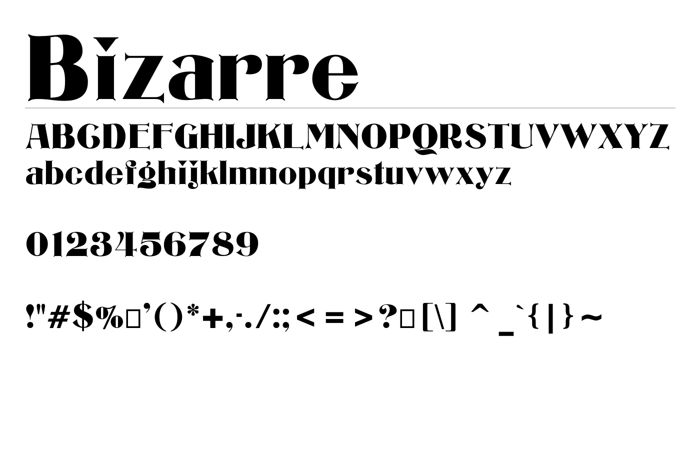 Bizarre Font preview