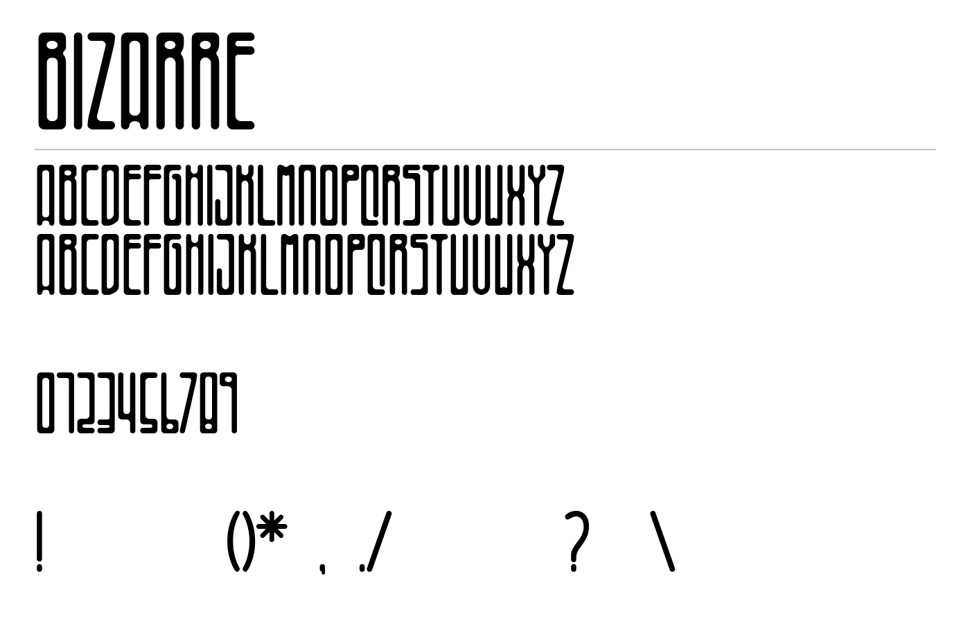 Bizarre Font preview