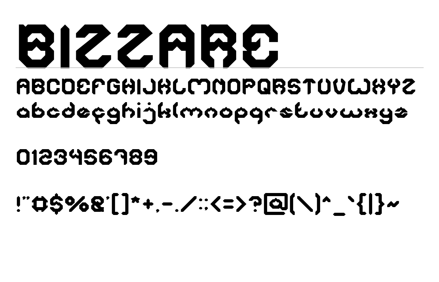 BIZZARE Font preview