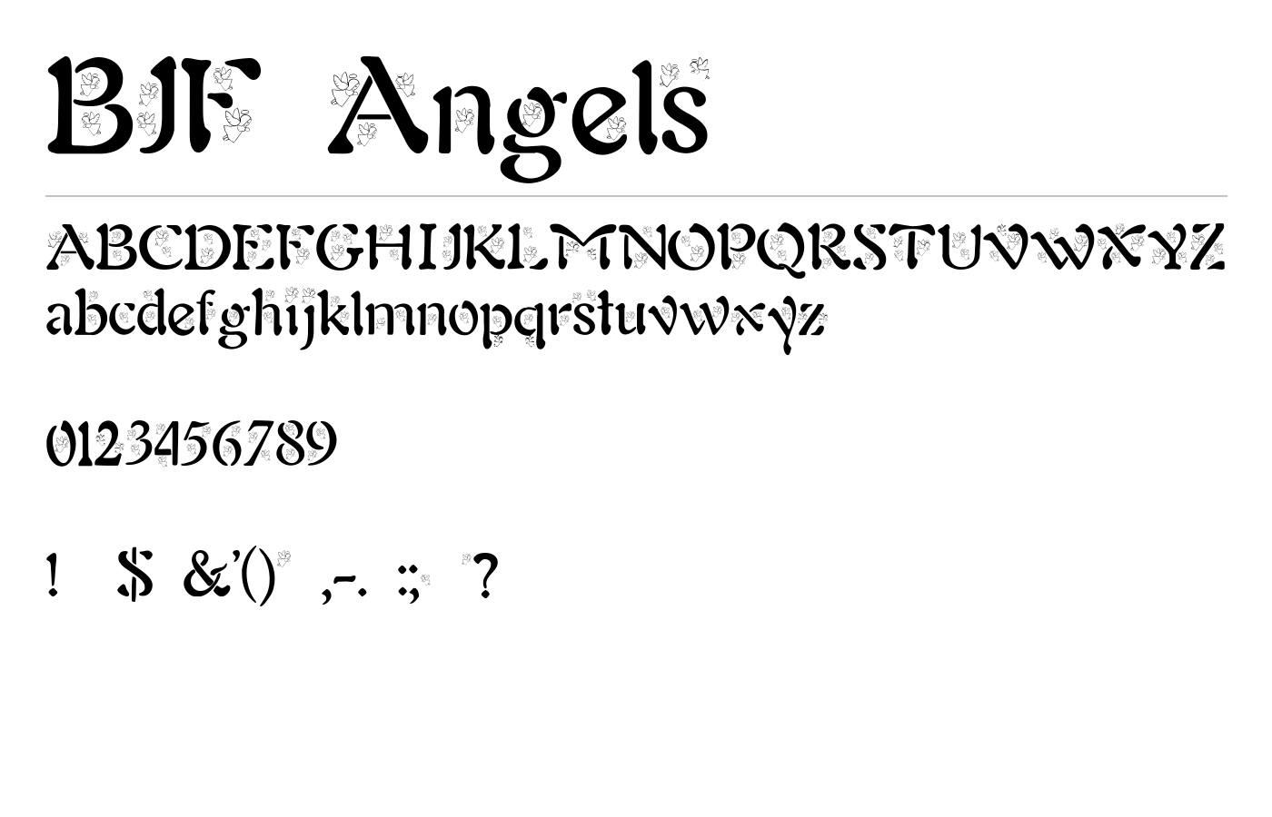 BJF Angels Font preview