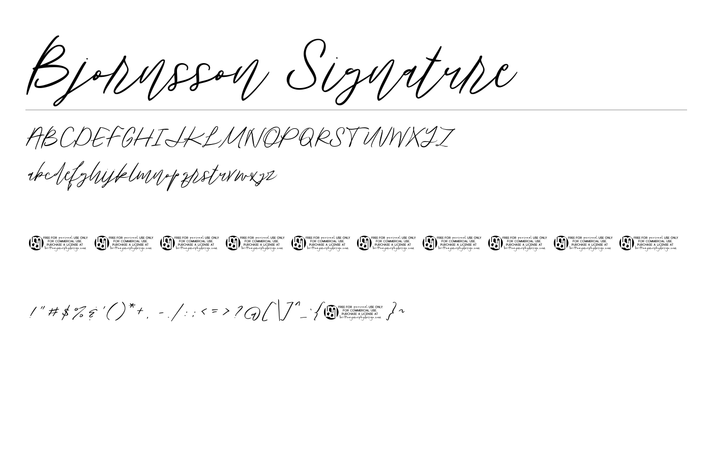 Bjornsson Signature Font preview