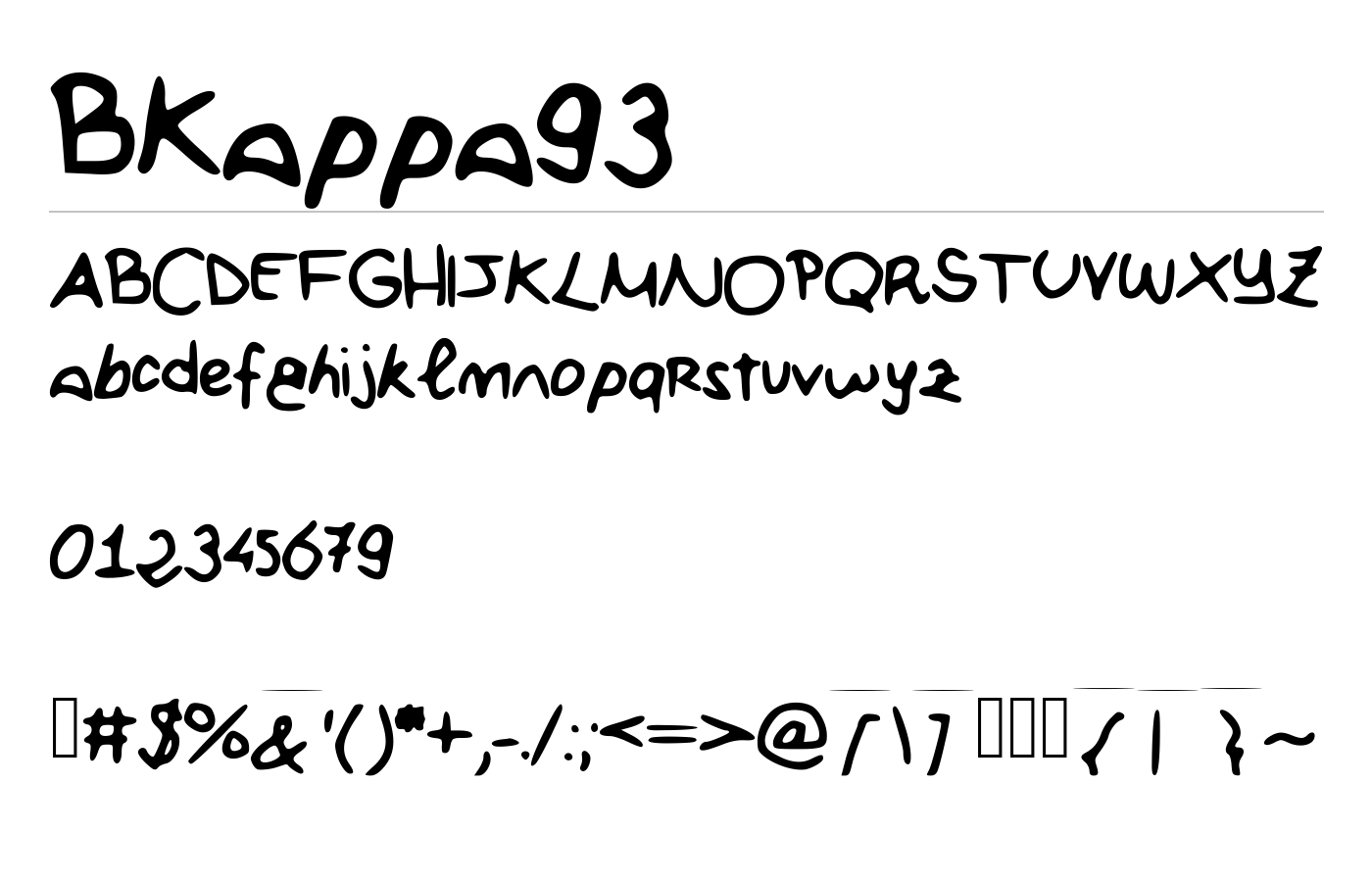 BKappa93 Font preview