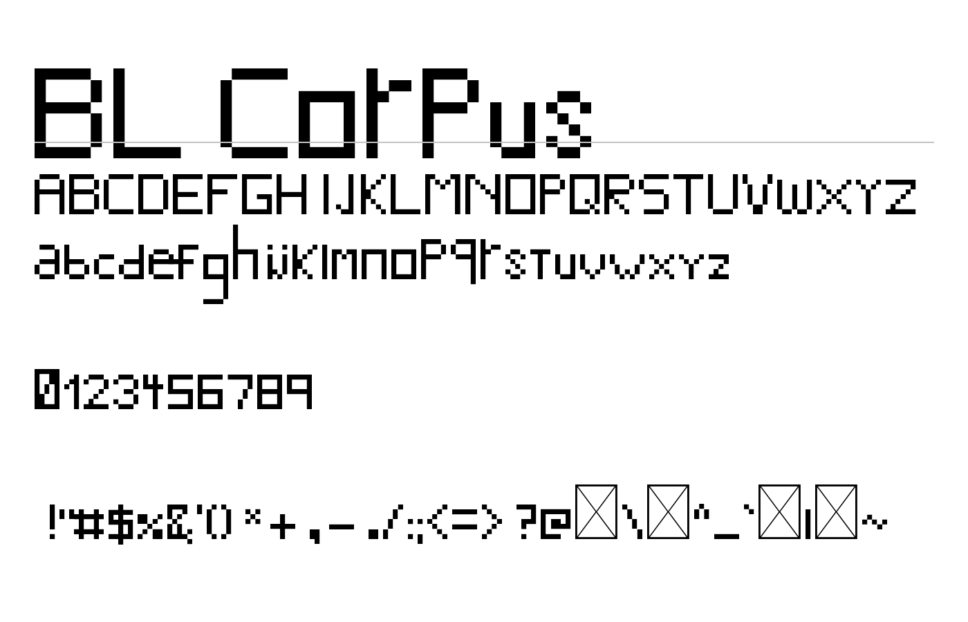BL Corpus Font preview