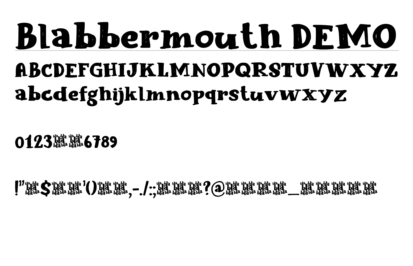 Blabbermouth DEMO Font preview