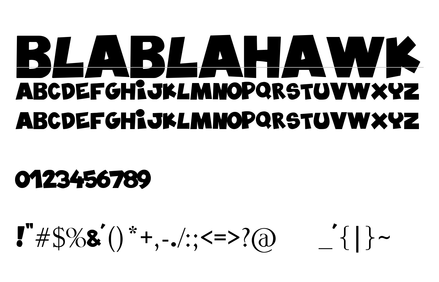 BlablaHawk Font preview