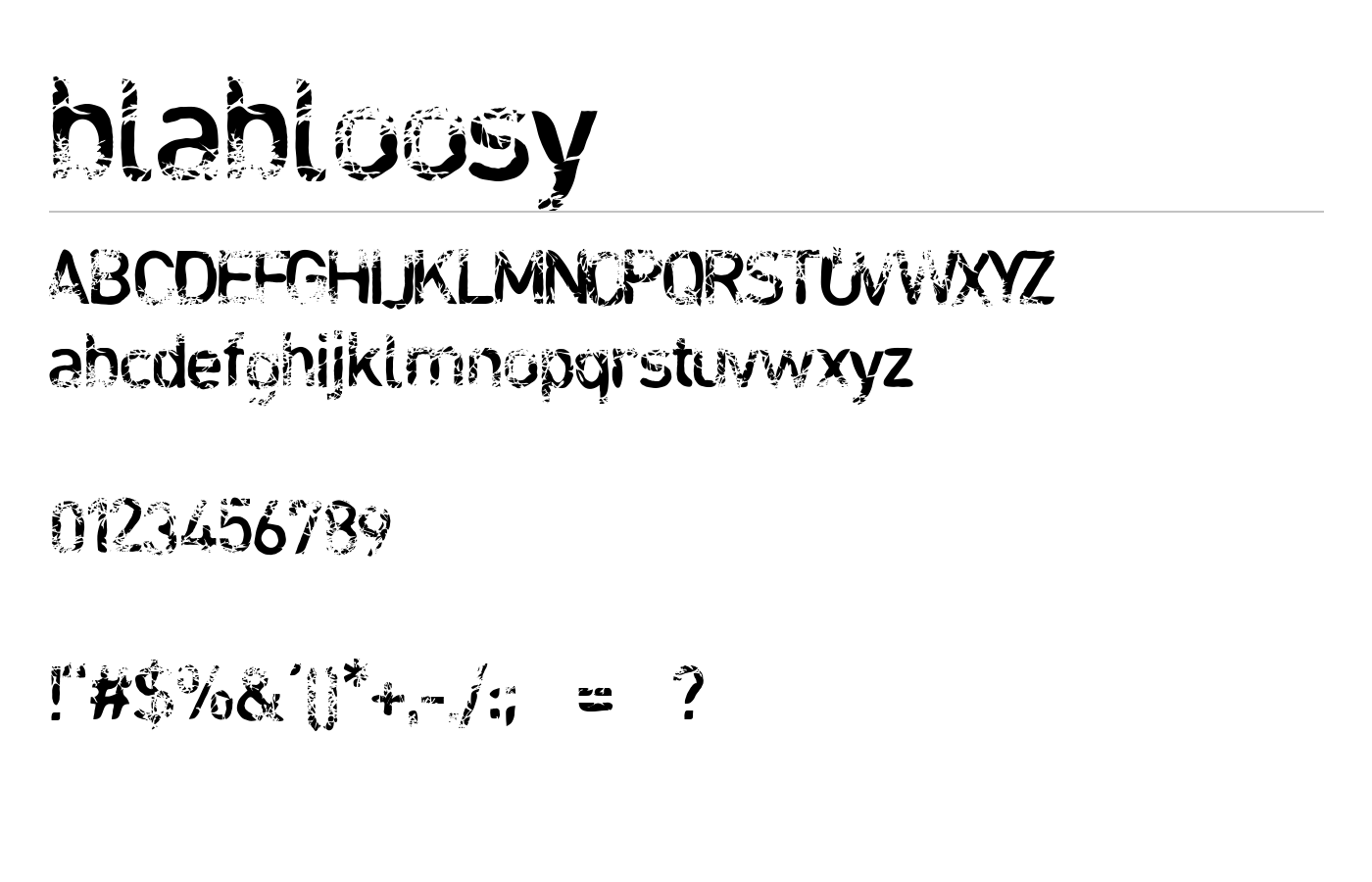 blabloosy Font preview