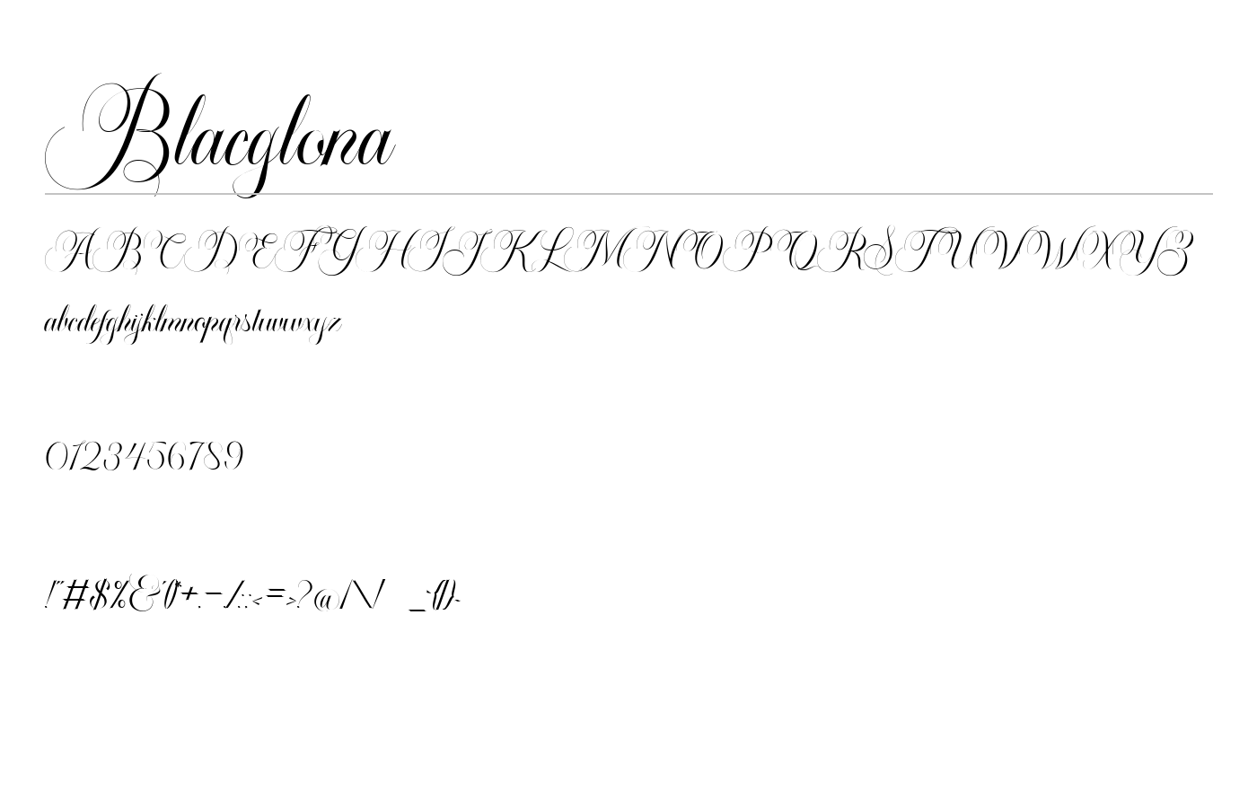 Blacglona Font preview