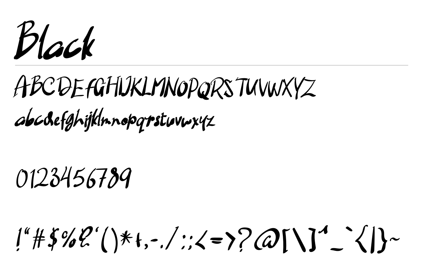 Black Font preview