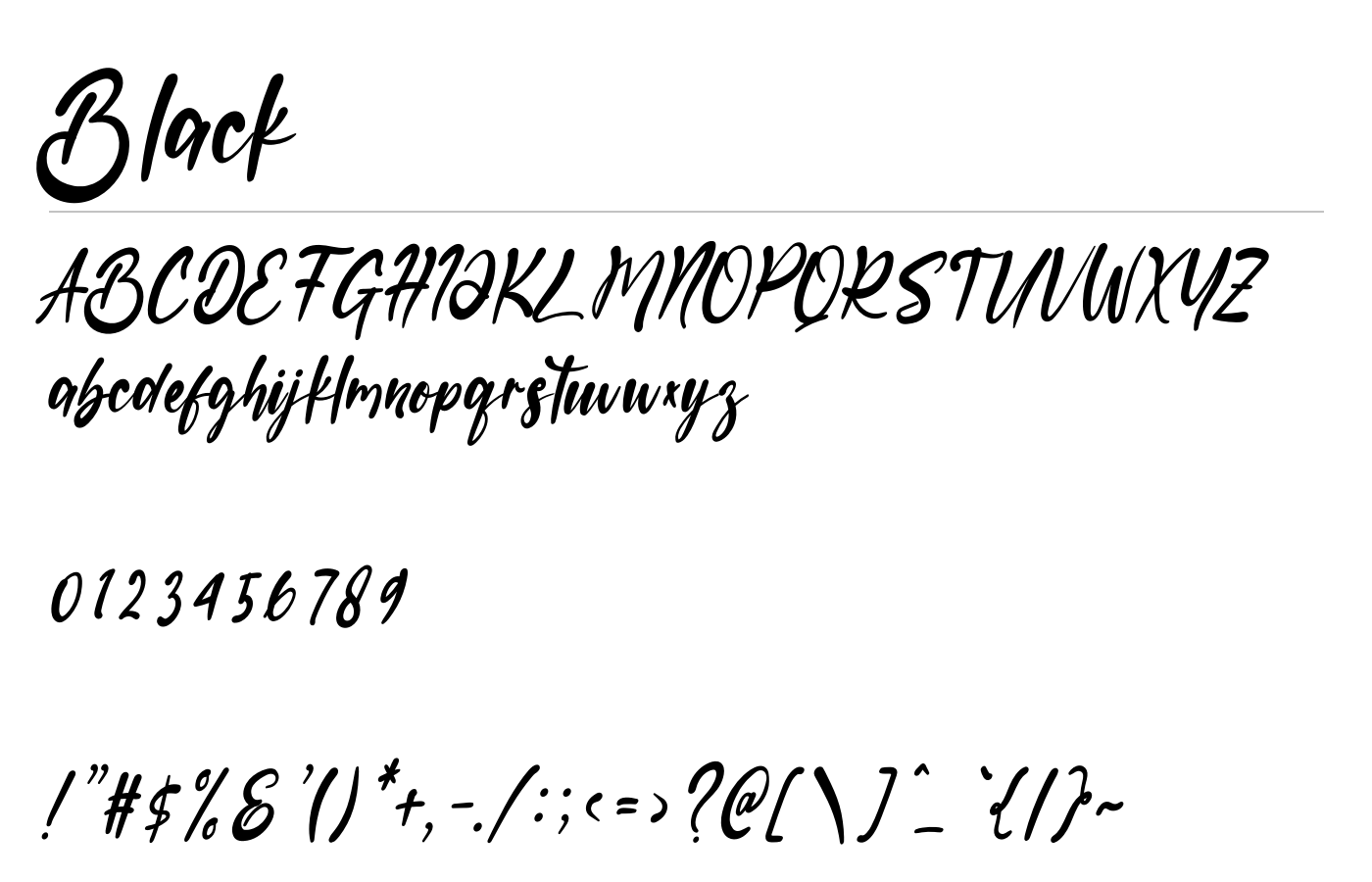 Black Font preview