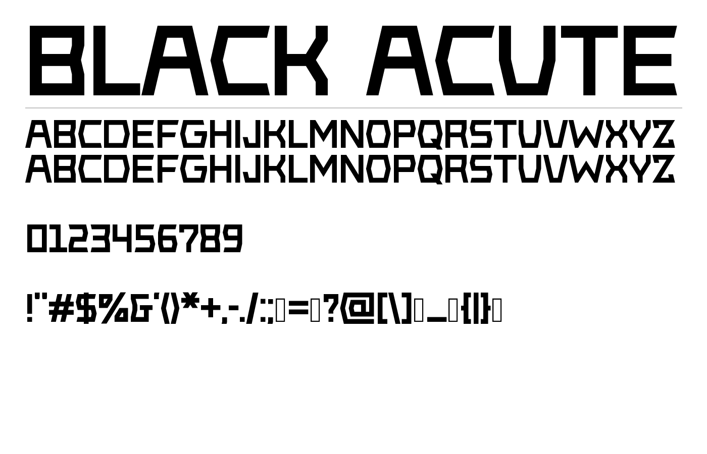 Black Acute Font preview