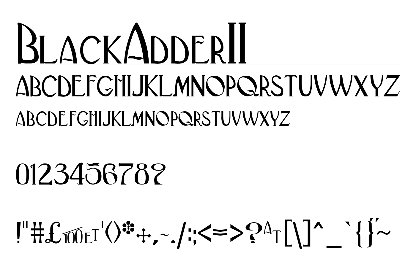 BlackAdderII Font preview