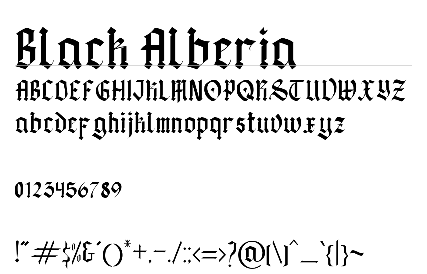 Black Alberia Font preview