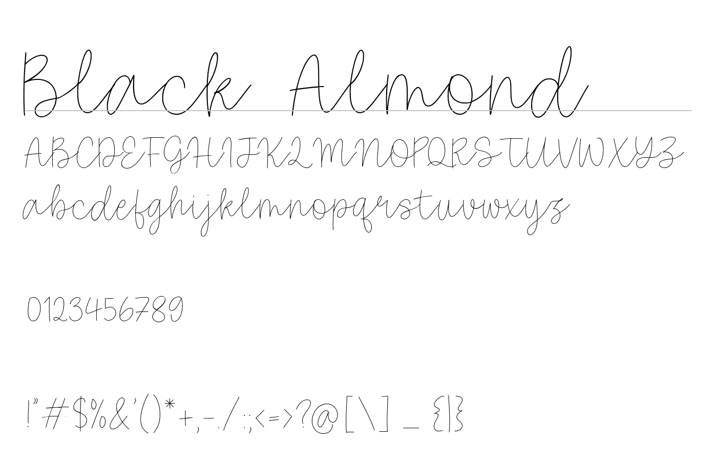 Black Almond Font preview