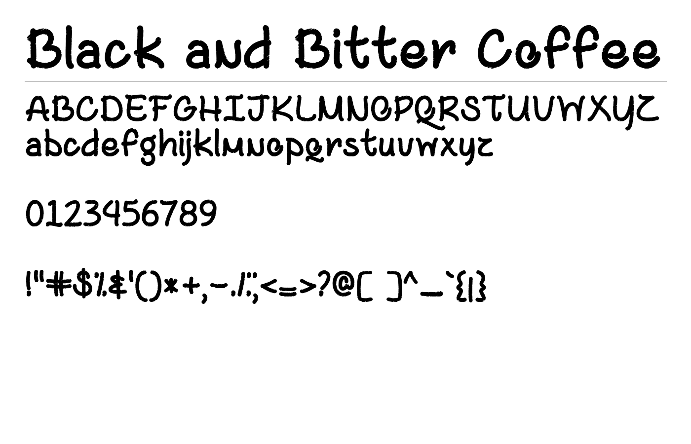 Black and Bitter Coffee Font preview