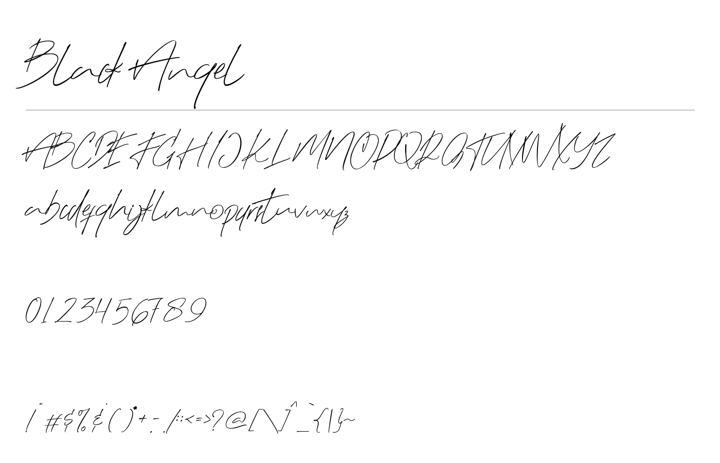 Black Angel Font preview