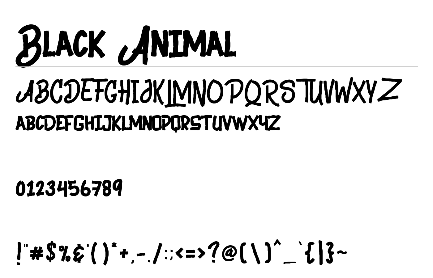 Black Animal Font preview